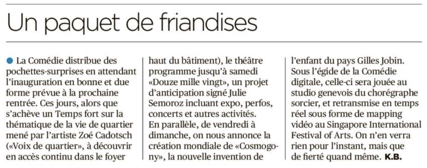 Cosmogony Live Digital Performance Cie Gilles Jobin Cie Gilles Jobin